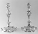 Pair of candlesticks, Paul de Lamerie (British, 1688–1751, active 1712–51), Silver, British, London