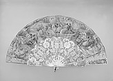 Fan, Mother-of-pearl, parchment, gilt, French