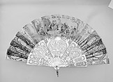 Fan, Mother-of-pearl, gold, parchment, glass, French