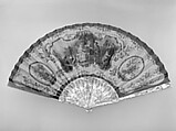 Fan, Mother-of-pearl, silk, paper, sequins, glass, French