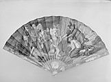 Fan, Ivory, gold, paper, glass, French