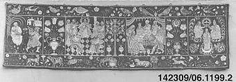 Border with scenes from the Life of Christ, Silk and wool on wool, Southern German