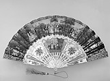 Fan, Mother-of-pearl, paper, metal, glass, gold and silver, French