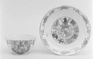 Teabowl and saucer, Hard-paste porcelain, Chinese, for Dutch market