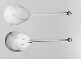 Set of six spoons, Silver, partly gilt, French