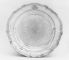 Plate (one of a set of two of graduated size), Edme-Pierre Balzac (1705–ca. 1786, master 1739, recorded 1781), Silver, French, Paris