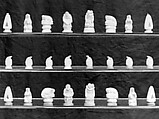 Eskimo figures chessmen (32), Walrus ivory, American Eskimo, Alaska