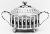 Sugar bowl with cover, Etienne Modenx (master 1777, recorded 1793), Silver; glass, French, Paris