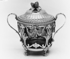 Sugar bowl with cover, Jacques Favre (master 1774, recorded 1793), Silver; glass, French, Paris