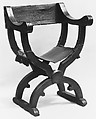 Folding armchair, Walnut, Italian