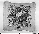 Cushion cover, Wool and glass paste on canvas, British