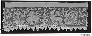 Altar frontal, Embroidered net, punto à tela, punto à rammendo, Italian