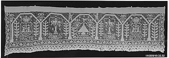 Altar frontal, Cotton, embroidered net, Spanish