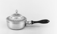 Casserole with cover, Pierre-François Goguelye (or Gogly) (master 1768, recorded 1793), Silver gilt; ebony, French, Paris