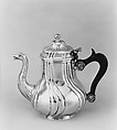 Teapot, L.F., Silver, ebony, French, Saint-Omer (Lille Mint)