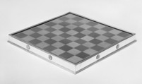 Chessboard, Tulip wood, amaranth, and silver, Austrian, Vienna