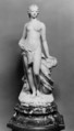 Venus, Claude Desbatisse French, Statuette: white marble; base: rouge de Flandre marble, French