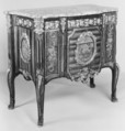 Commode, Pierre Antoine Foullet, Marquetry, harewood and various woods; gilt bronze, marble, French, Paris