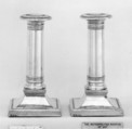 Pair of candlesticks, John Parsons & Co., Sheffield plate, British, Sheffield