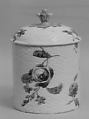 Toilet jar with cover, Mennecy, Soft-paste porcelain, probably French, Mennecy