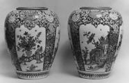 Pair of vases, Tin-glazed earthenware; gilt bronze, Dutch, Delft