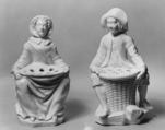 Pair of flower sellers, Saint-Cloud factory French, Soft-paste porcelain, French, Saint-Cloud