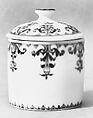 Toilet jar with cover, Saint-Cloud factory French, Soft-paste porcelain, French, Saint-Cloud
