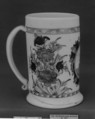 Mug, Enamelled and gilded milk glass, German
