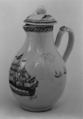 Milk jug with cover (part of a set), Hard-paste porcelain, Chinese, for Dutch market