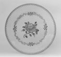 Plate (one of two), Hard-paste porcelain, Chinese, possibly for Continental European market