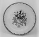 Saucer (part of a service), Hard-paste porcelain, Chinese, for British market