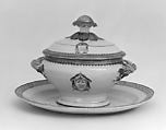 Tureen with cover (part of a service), Hard-paste porcelain, Chinese, for British market