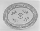 Platter, Hard-paste porcelain, Chinese, probably for American market