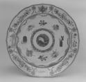 Plate (part of a service), Hard-paste porcelain, Chinese, for Portuguese market