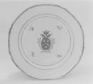 Plate (part of a service), Hard-paste porcelain, Chinese, probably for Swedish market