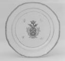 Plate (part of a service), Hard-paste porcelain, Chinese, probably for Swedish market