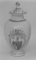 Tea caddy with cover (part of a service), Hard-paste porcelain, Chinese, for British market