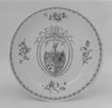 Saucer (part of a service), Hard-paste porcelain, Chinese, for British market