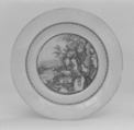 Soup plate, After a print by Bernard Picart (French, Paris 1673–1733 Amsterdam), Hard-paste porcelain, Chinese, possibly for Dutch market