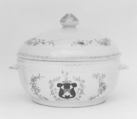 Tureen with cover (part of a service), Hard-paste porcelain, Chinese, for British market