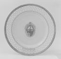 Plate (part of a service), Hard-paste porcelain, Chinese, for British market