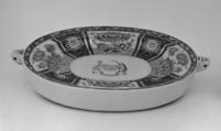 Hot water plate, Hard-paste porcelain, Chinese, for Indian market