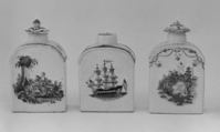 Tea caddy with cover, Hard-paste porcelain, Chinese, for Danish market