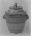 Sugar bowl with cover (pot à sucre pestum) (part of a service), Sèvres Manufactory  French, Hard-paste porcelain, French, Sèvres