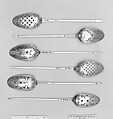 Strainer spoon, Silver, British