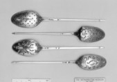 Strainer spoon, Edward Bennet I, Silver, British