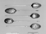 Strainer spoon, James Tookey  British, Silver, British, London