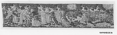 Valance with The Story of Moses, Adapted from a woodcut by Bernard Salomon (French, ca. 1508–ca. 1561), Silk and wool on canvas, French