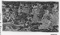 Valance with The Story of Moses, Adapted from a woodcut by Bernard Salomon (French, ca. 1508–ca. 1561), Silk and wool on canvas, French
