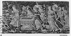 Valance with The Story of Moses, Adapted from a woodcut by Bernard Salomon (French, ca. 1508–ca. 1561), Silk and wool on canvas, French